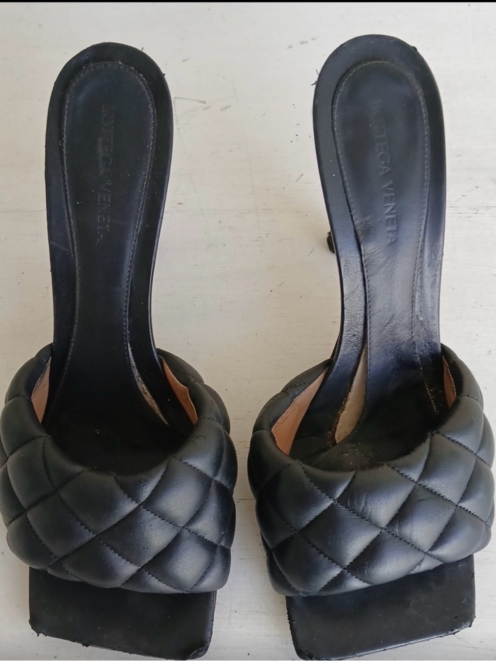 Bottega Veneta Black Quilted Leather Padded Mules